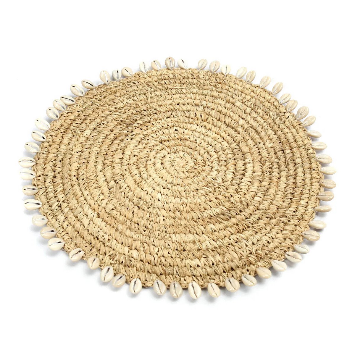 Bazar Bizar - De Raffia Schelp Placemat - Natuurlijk
