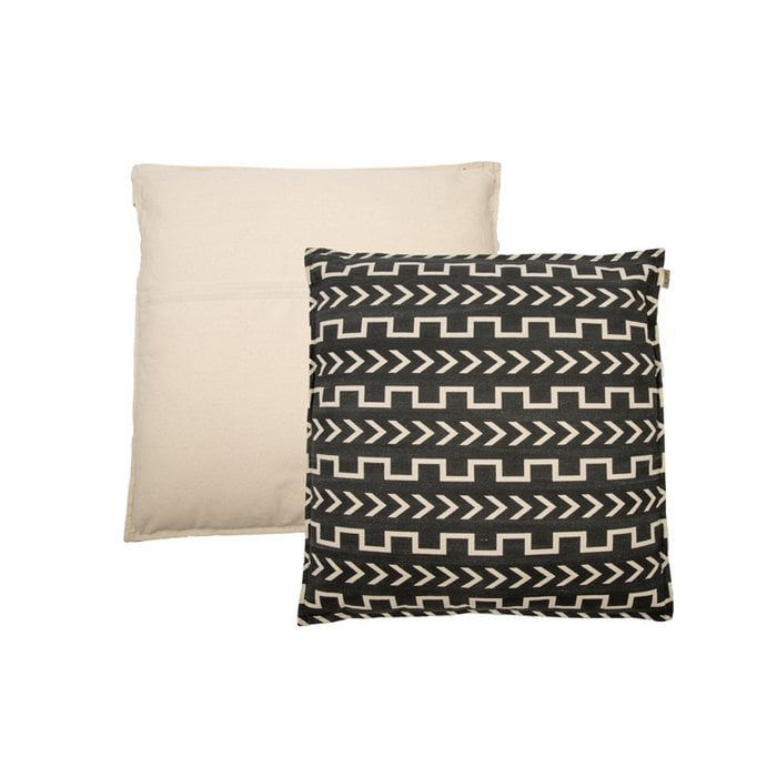 Mrs. Bloom - Sierkussen 'Emma' (60cm x 60cm, Zwart/Gebroken wit)