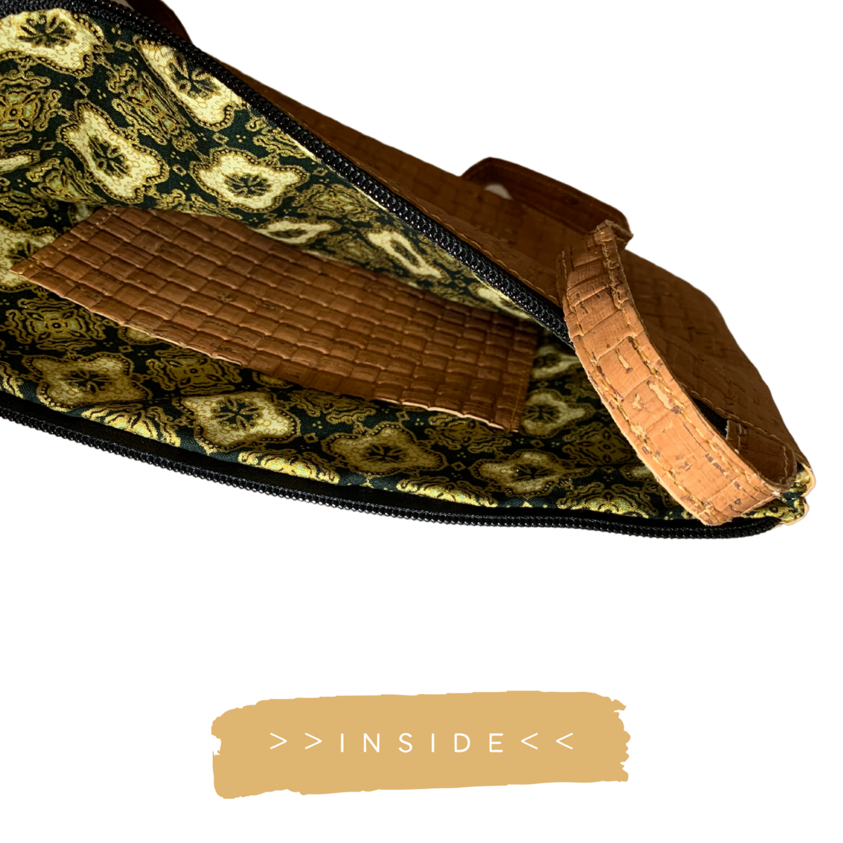 green-goose - Gissy Kurk en Leer Handtas XL - Driehoek - Oranje