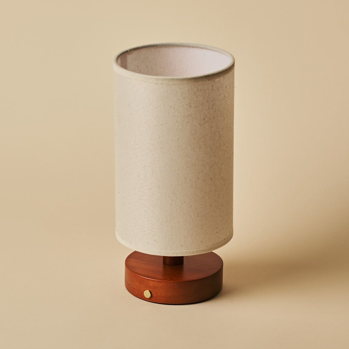 Tavellio-Amsterdam - Ben kastanje bruin houten tafellamp - Oplaadbaar en dimbaar