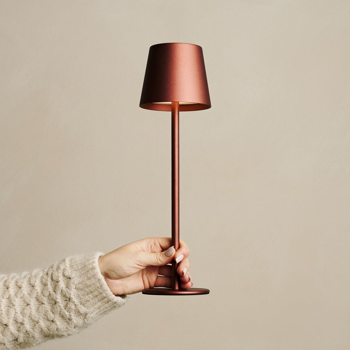 Tavellio-Amsterdam - Jasper Bronze - Draadloze lamp met batterij L metaal, dimable & 3 lichtstadia