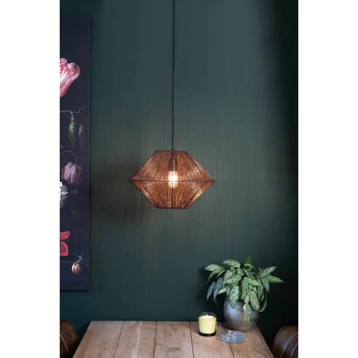 1304 Design - Hanglamp CHARLY antiek brons Ø30x20cm