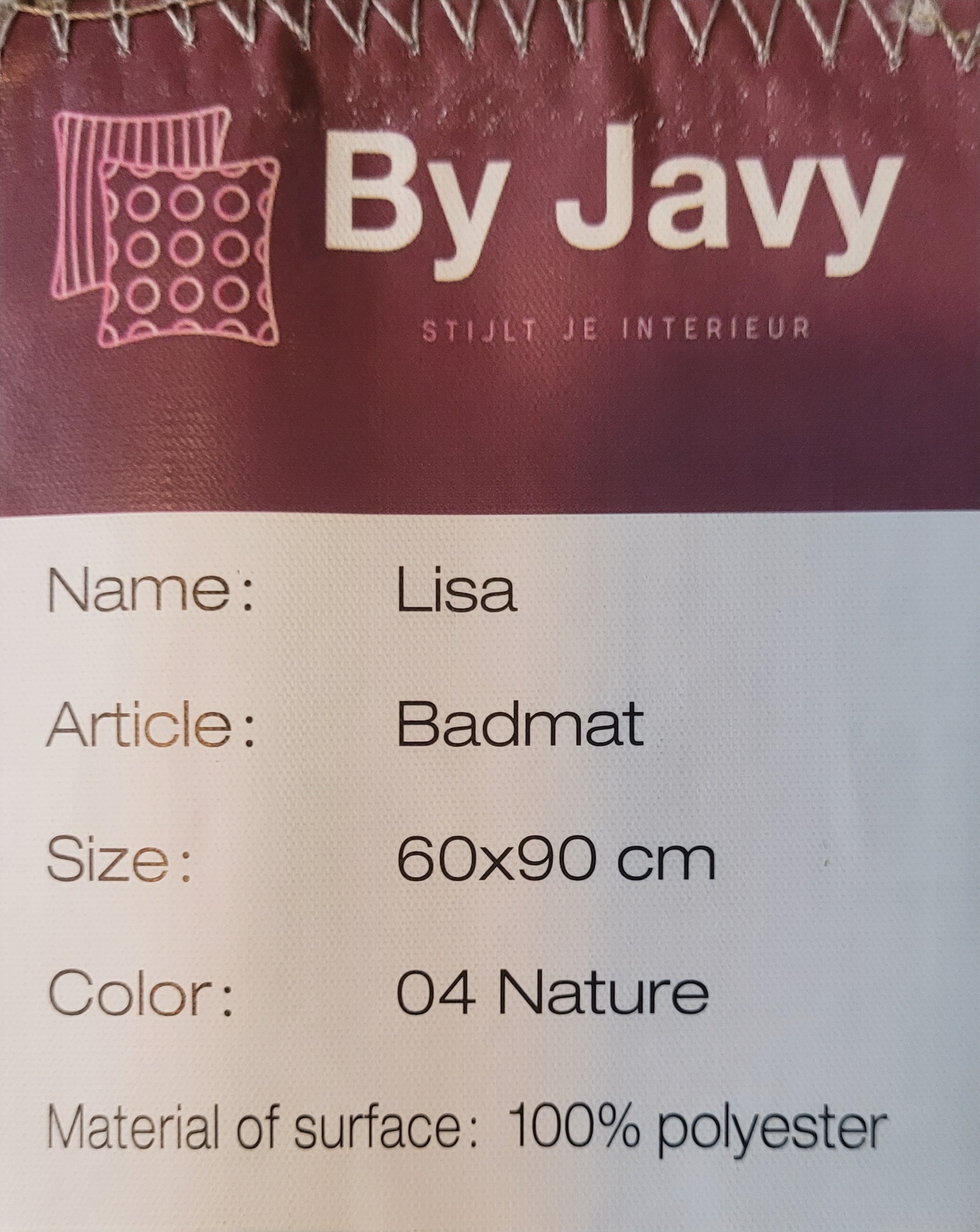 By Javy - Badmat Lisa - Beige - 60x90 cm