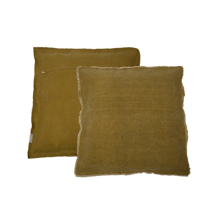 Mrs. Bloom - Sierkussen 'Porto' (50cm x 50cm, Mosterd)