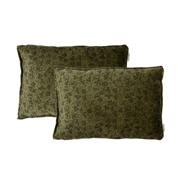 Mrs. Bloom - Fluwelen sierkussen 'Sonia' (60cm x 40cm, Mos)