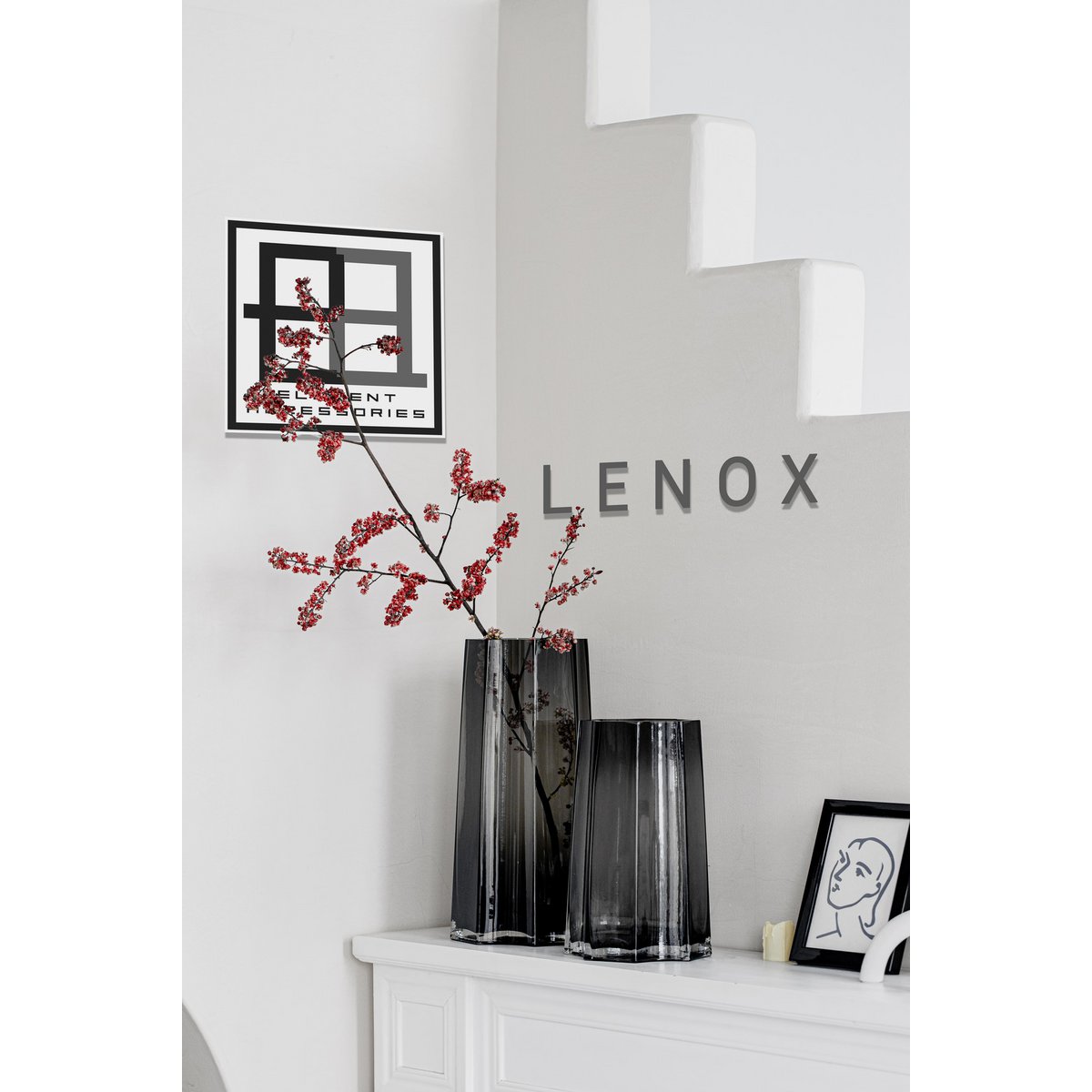Element Accessories - Modern-Classic Luxe vaas, stijlvol design, LENOX 30 Grey