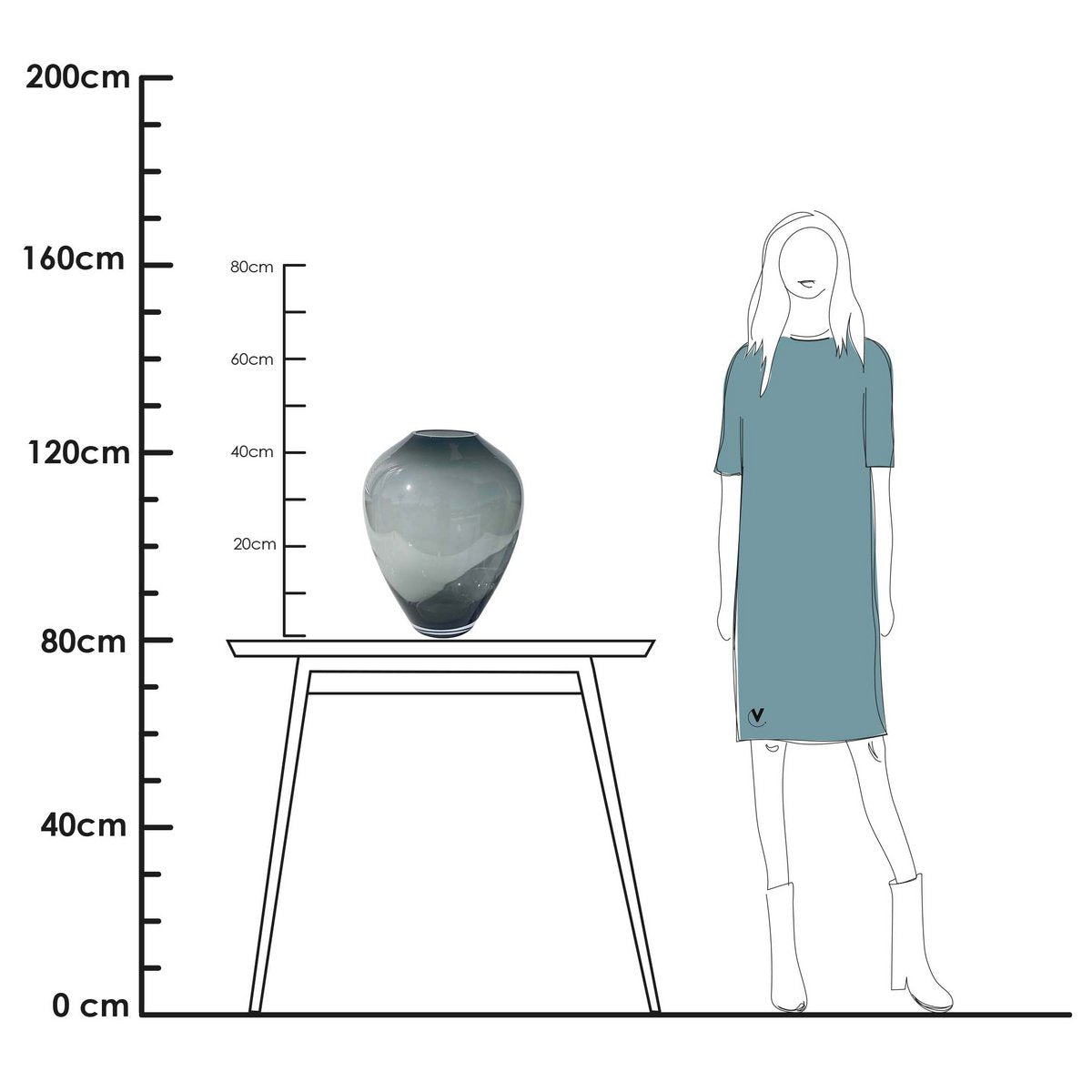 Vase the World - Vaas - Kander grey