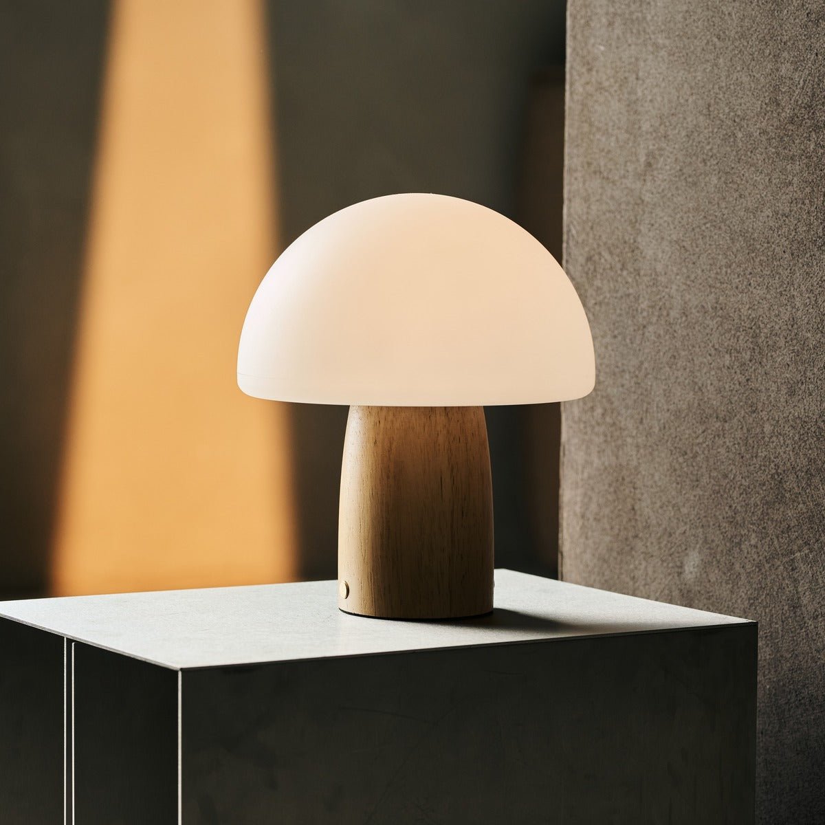 Tavellio-Amsterdam - Mia lichtbruin stijlvolle houten tafellamp met dimmer - hout, functioneel en subtiel