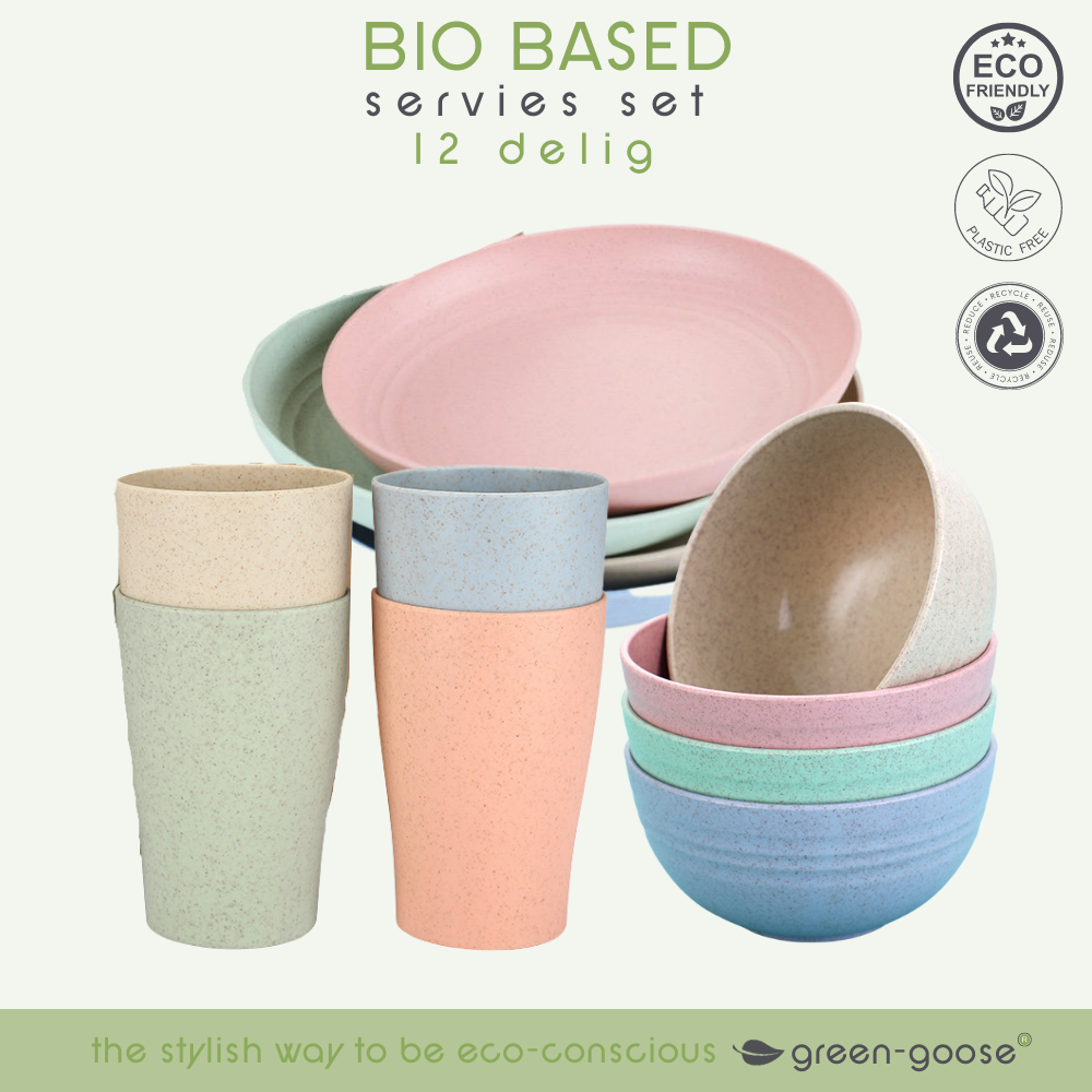 green-goose - Bio-based Servies Set - 12-delig