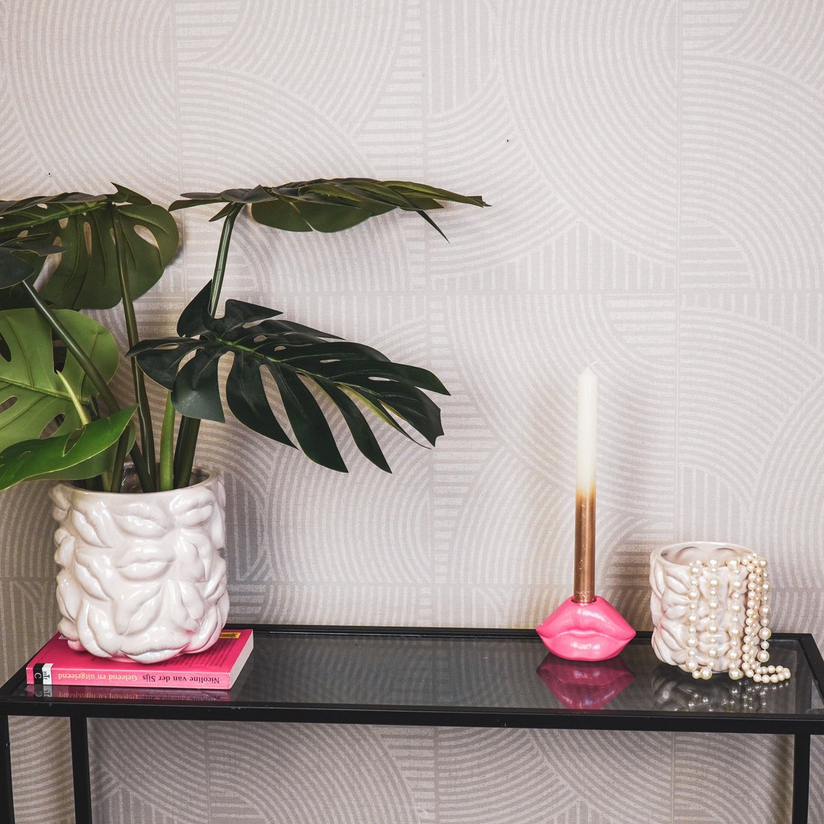 Housevitamin - Pot - Kusjes - Keramiek - Beige -11x11x11,5cm