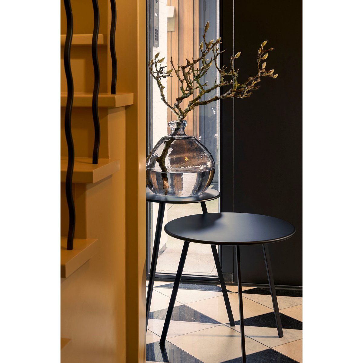 Mica Decorations - Seatle Bijzettafel voor Buiten - H58 x Ø38 cm - Metaal - Zwart