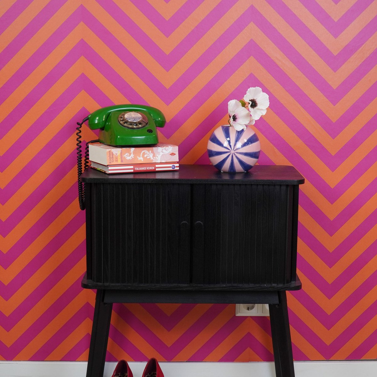 Housevitamin - Vaas - Bloemvaas Swirl - Pink/blauw - 15x15x15cm