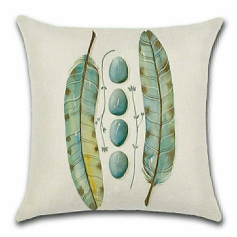 By Javy - Kussenhoes Feathers - Blauw