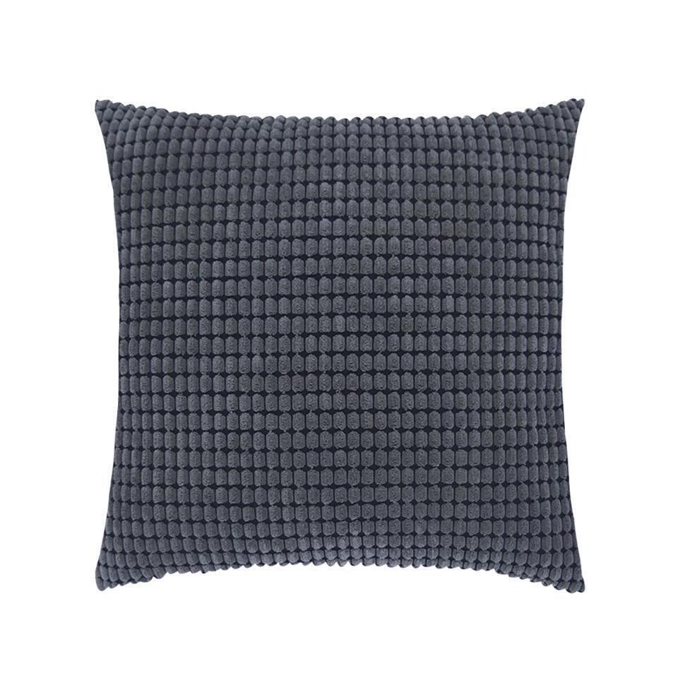 By Javy - Kussenhoes Zachte Bolletjes - Donkergrijs