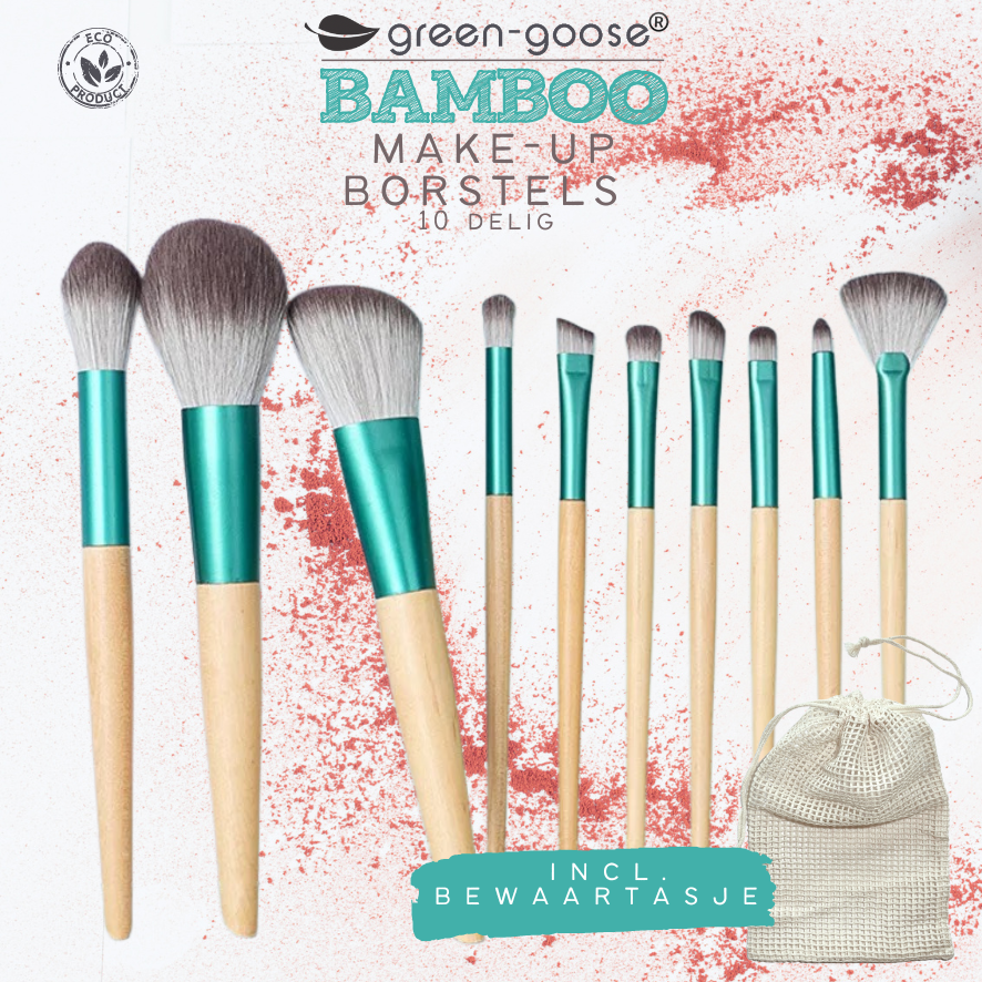 green-goose - Make Up Borstel Set met Zak - 10 Stuks