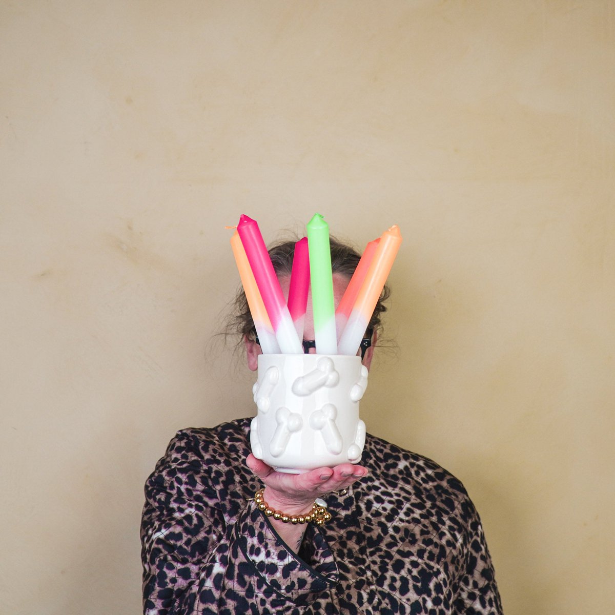 Housevitamin - Pot - Dick - Keramiek - Beige -11x11x11,5cm