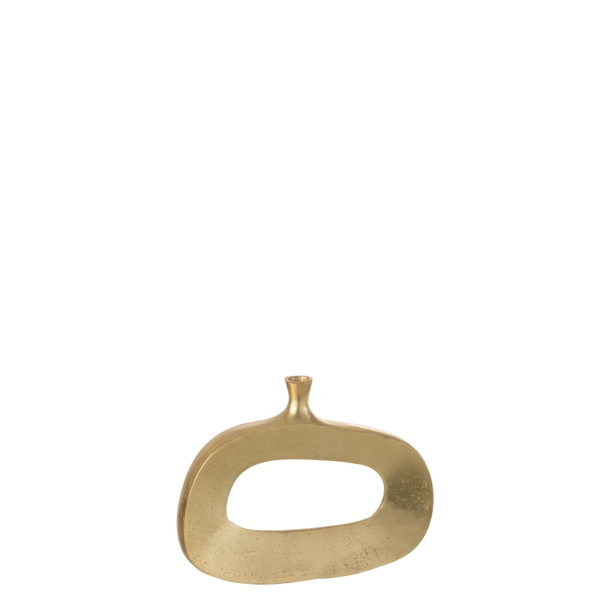 J-Line - Vase Ovale - Aluminium - Or - Medium