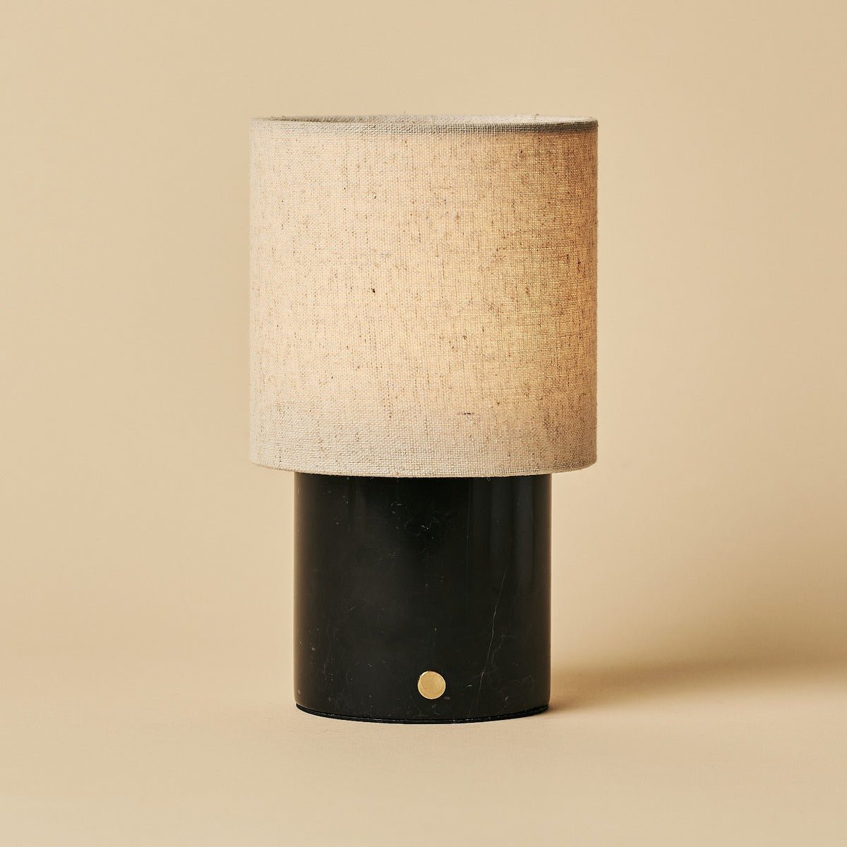 Tavellio-Amsterdam - Onoda Black / Nero Marquina - Marmeren oplaadbare tafellamp - met linnen verwisselbare lampenkap en oplaadbaar ontwerp