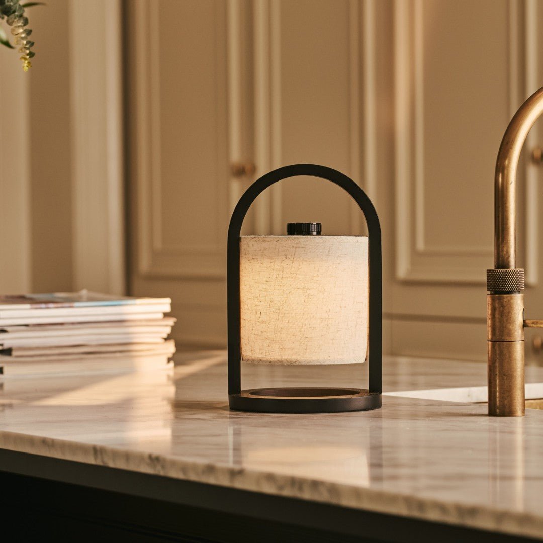 Tavellio-Amsterdam - River Black draadloze houten lamp – Oplaadbaar en dimbaar