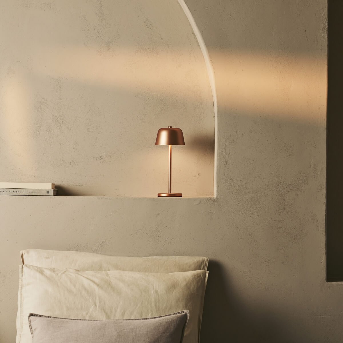 Tavellio-Amsterdam - Anton Koperen Oplaadbare Tafellamp | Stijlvolle en draadloze verlichting