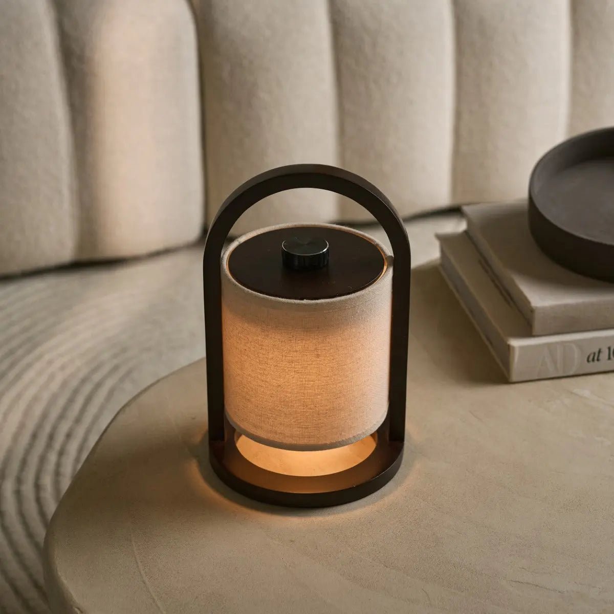 Tavellio-Amsterdam - River Donkerbruine Draadloze Houten Lamp – Oplaadbaar & Dimbaar