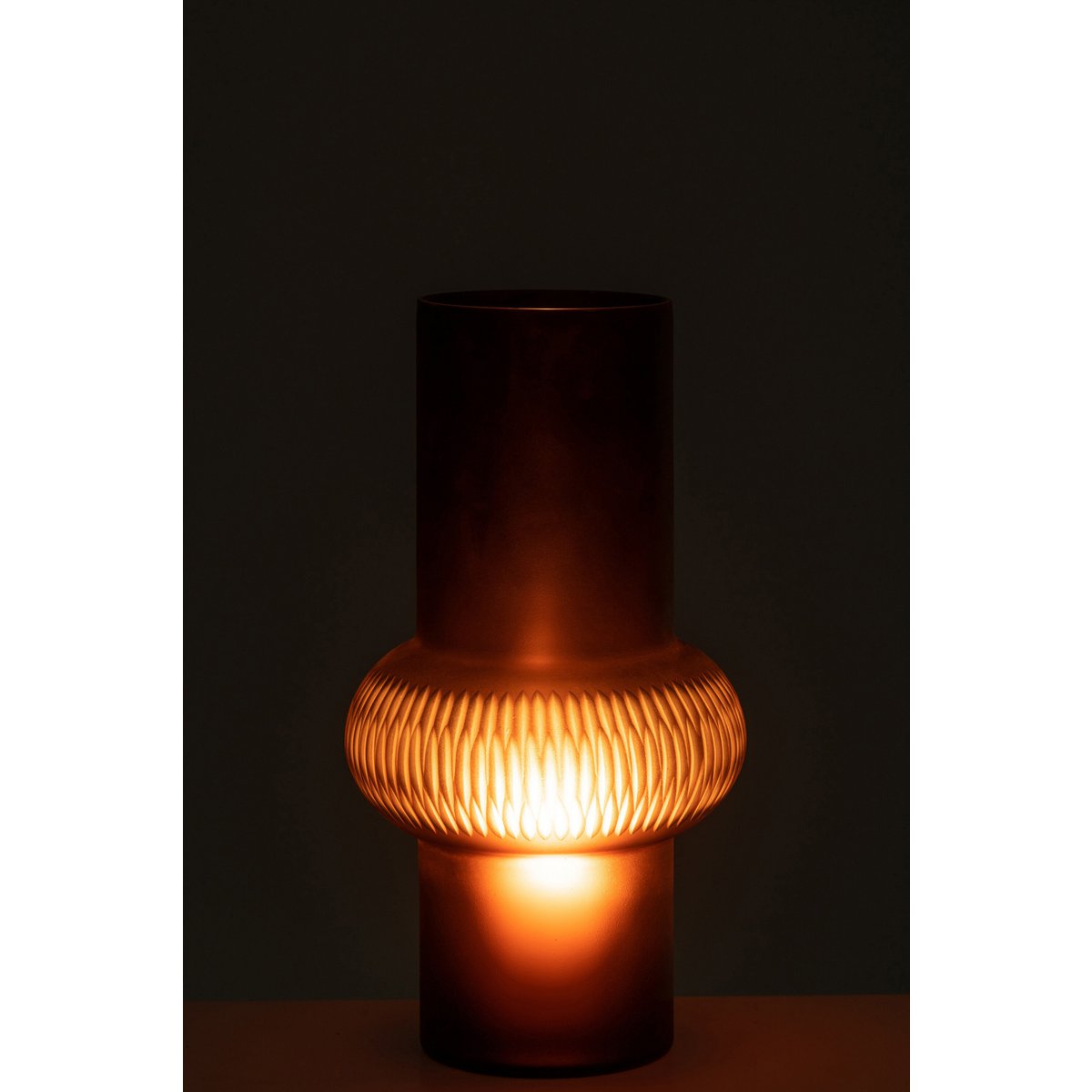 J-Line - Vaas Streep Bal - Glas - Bruin - Small