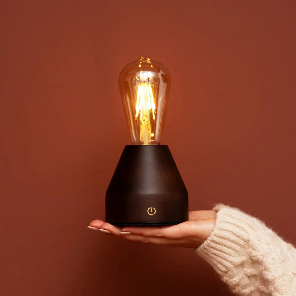 Tavellio-Amsterdam - Zavi donkerbruine oplaadbare LED-tafellamp | Dimbaar en draagbaar | Batterijduur van 80 uur