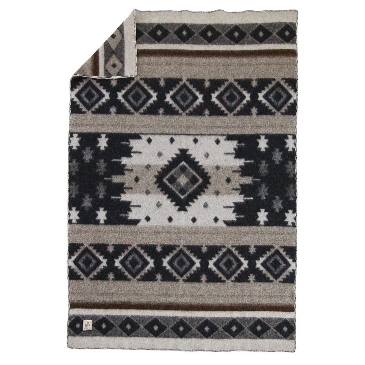 MoST Blankets - Wollen beddeken TRIBE - eenpersoons - beige