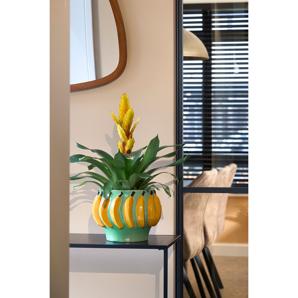 Mica Decorations - Moza Bloempot Binnen - H18 x Ø24 cm - Keramiek - Lichtgroen