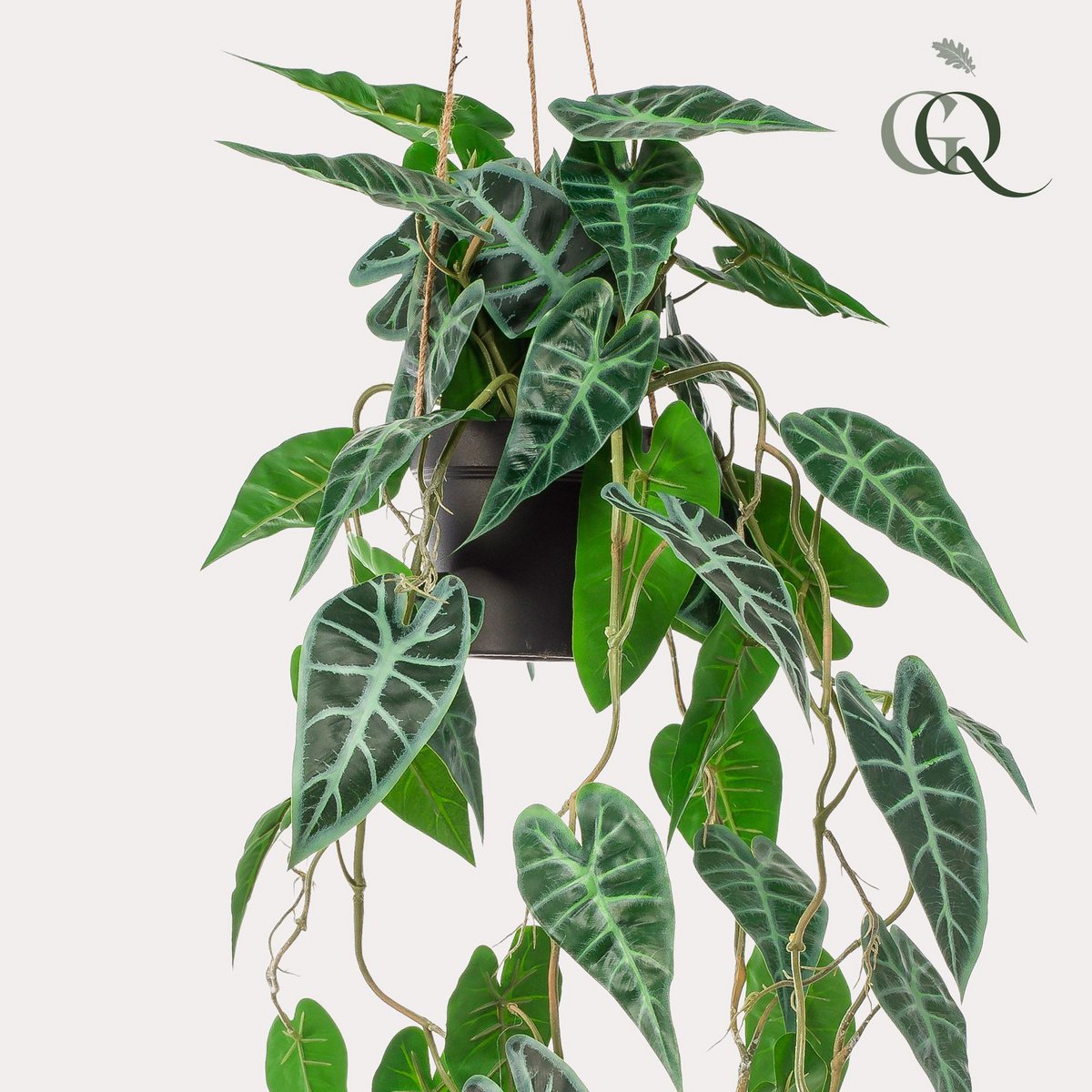 Green BoutiQ - Kunstplant - Alocasia - Olifantsoor - 80 cm