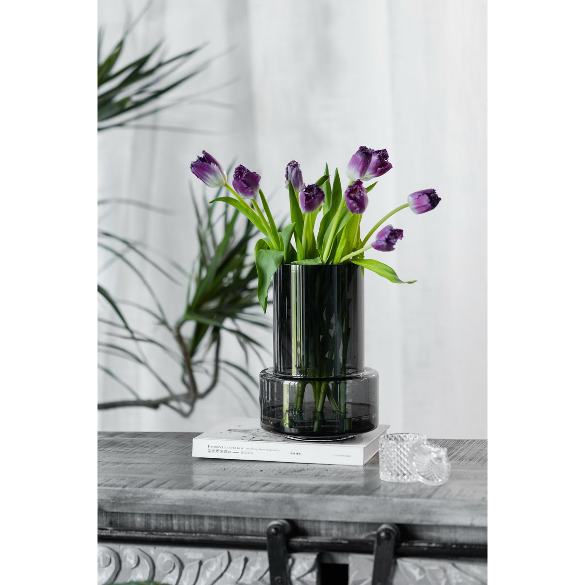 Element Accessories - Moderne retro design vaas, diepgrijze kleur, TYLER12GR