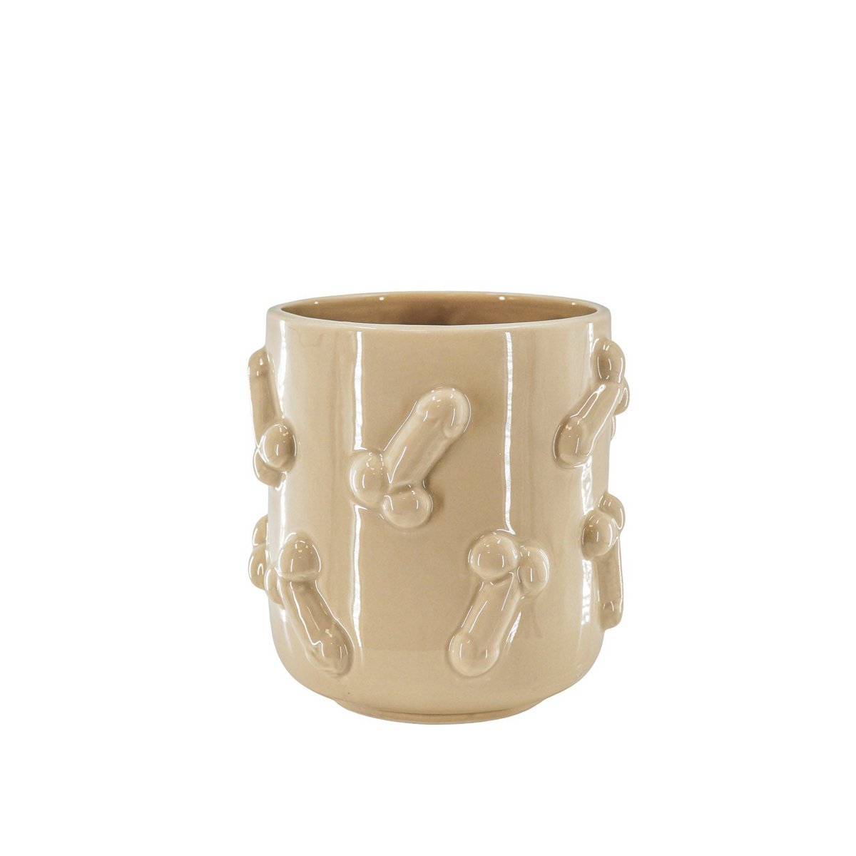 Housevitamin - Pot - Dick - Keramiek - Beige - 17,5x17,5x17,5cm