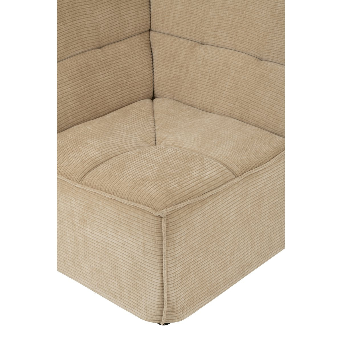 J-Line - HoekFauteuil Grid Populierenhout/Mousse Donker Beige