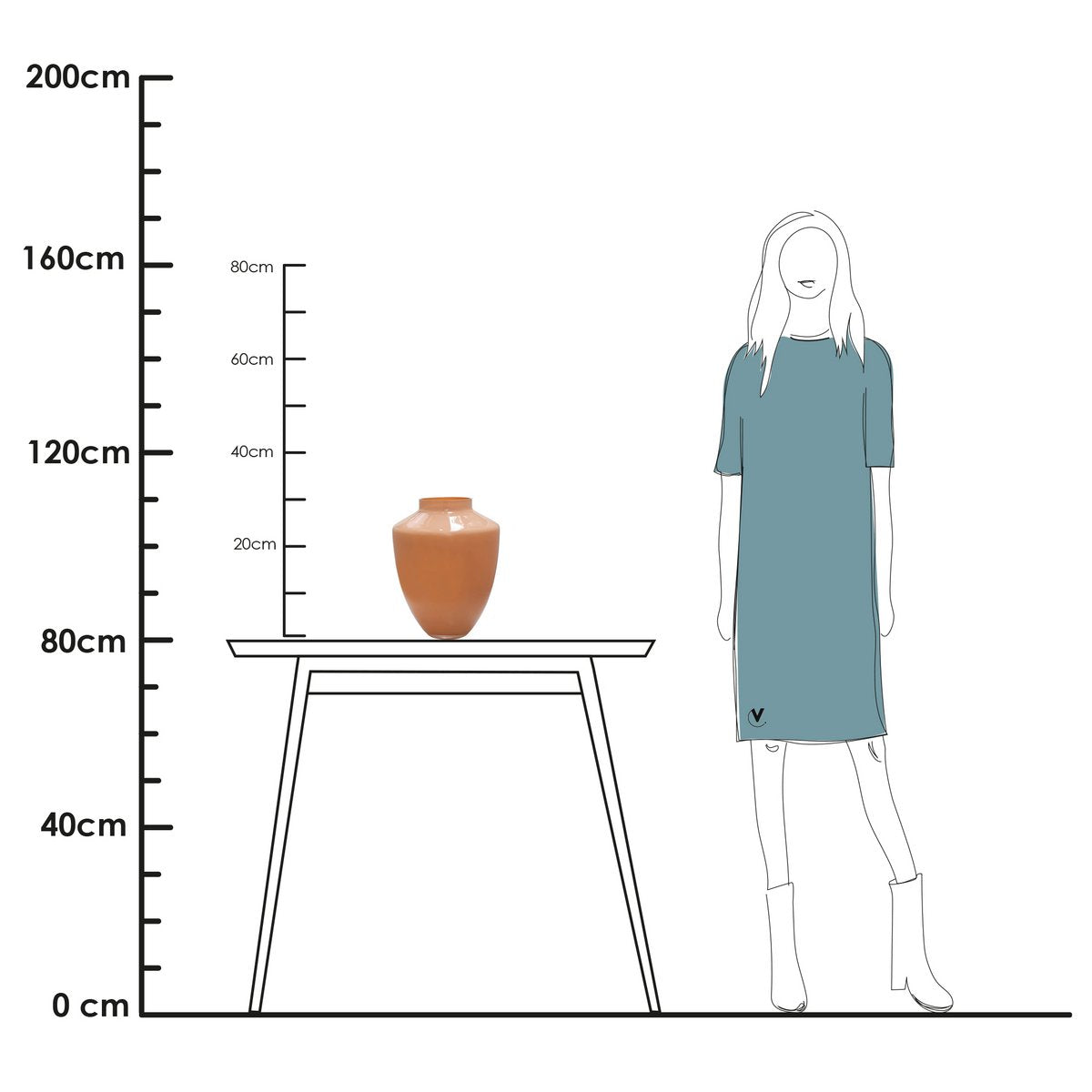 Vase the World - Vaas - Tugela pastel peach