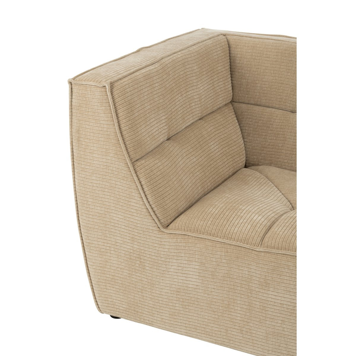 J-Line - HoekFauteuil Grid Populierenhout/Mousse Donker Beige