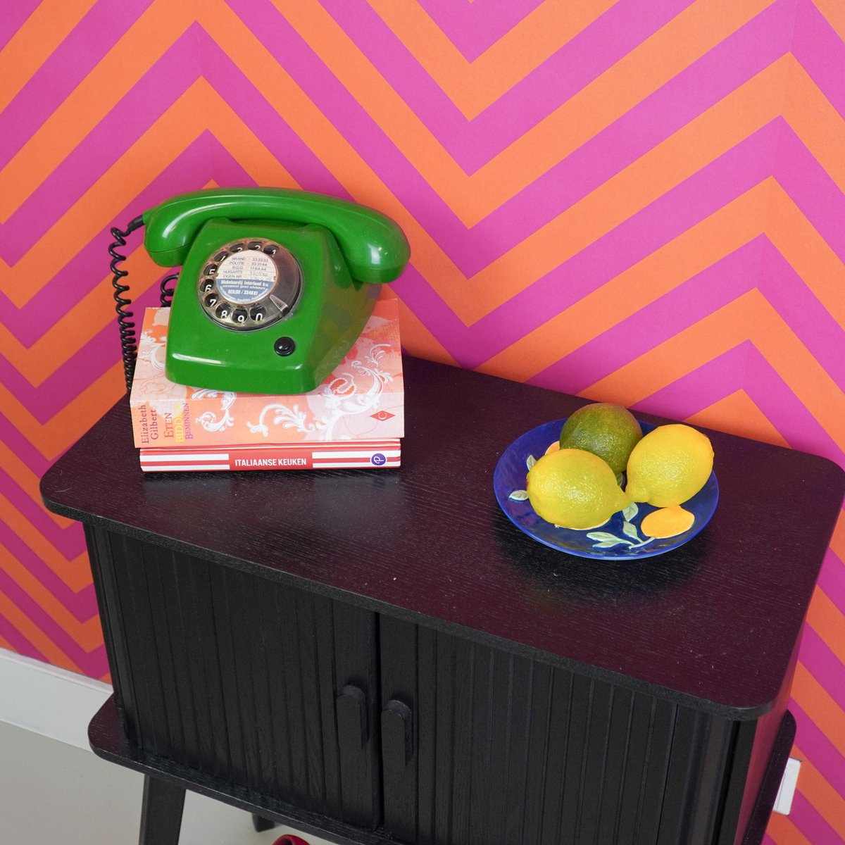 Housevitamin - Deco-platen- blauw/geel-17,5x17,5x2cm