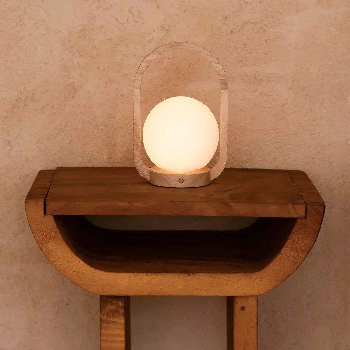 Tavellio-Amsterdam - Skye Lichtbruine Houten Snoerloze Lamp | Oplaadbaar en dimbaar ontwerp