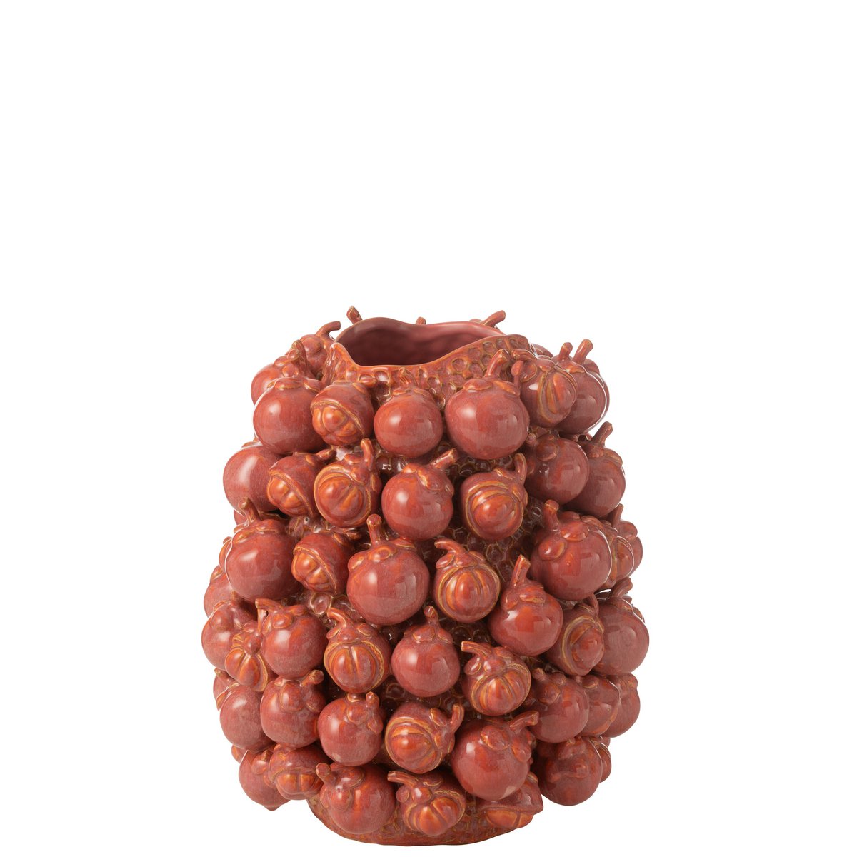 J-Line - vaas Botanica - kermaiek - koper/roze - small - Ø 31 cm