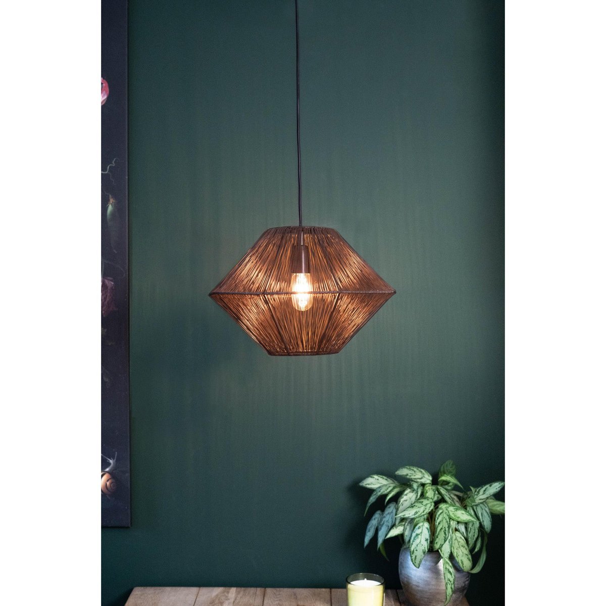 1304 Design - Hanglamp CHARLY antiek brons Ø40x27cm