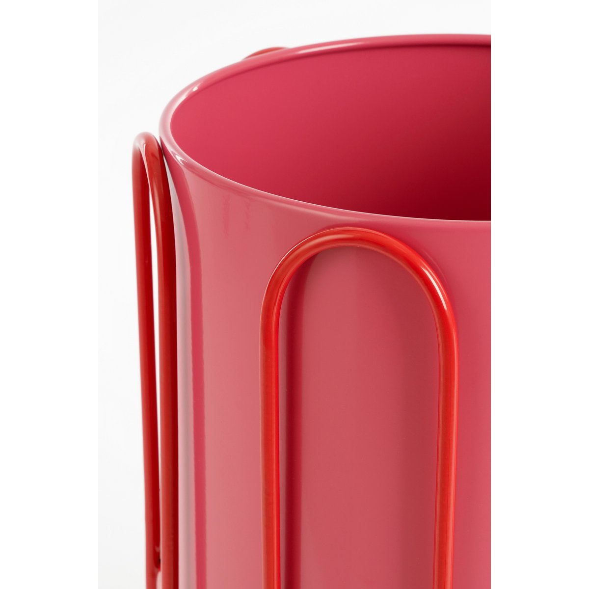 Mica Decorations - Dione Bloempot op Standaard - Set van 2 - H35 x Ø26 cm - Metaal - Rood, Roze