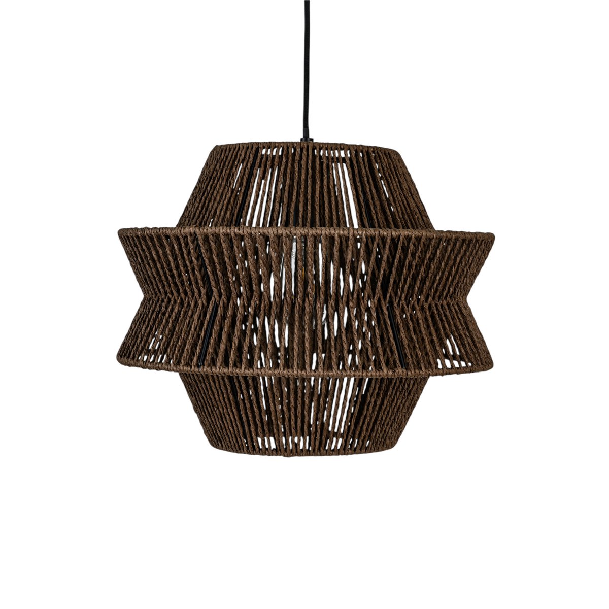 1304 Design - Hanglamp ENRICO walnoot bruin Ø35x28cm