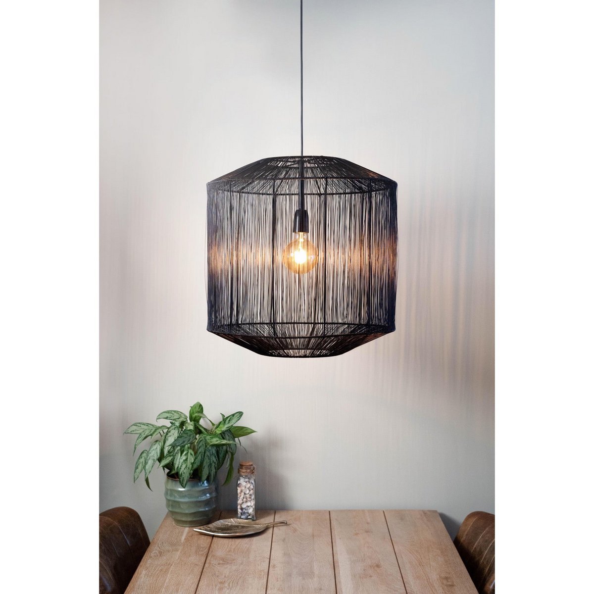 1304 Design - Hanglamp SENNA mat zwart Ø40x43cm