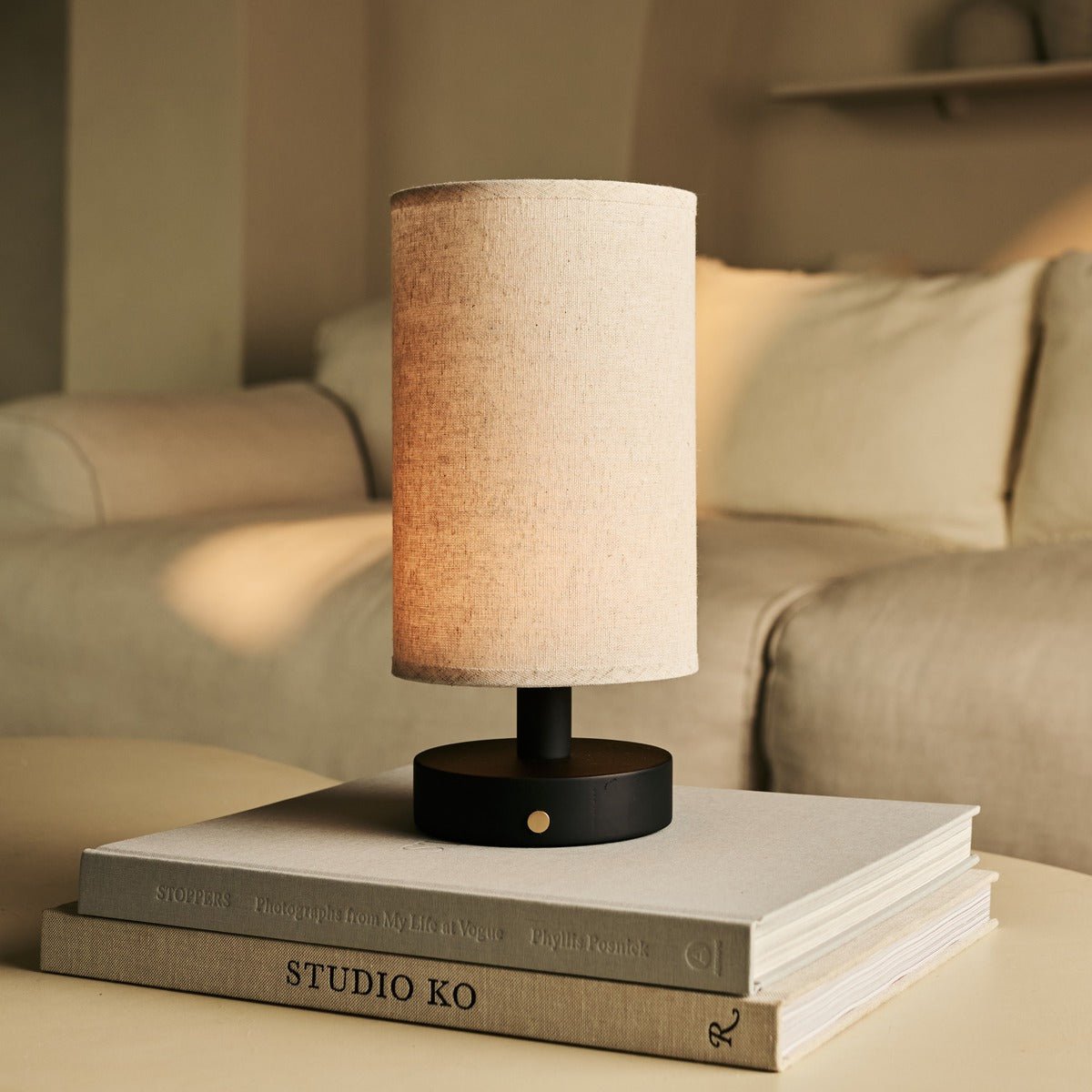 Tavellio-Amsterdam - Ben zwart houten tafellamp - Oplaadbaar en dimbaar