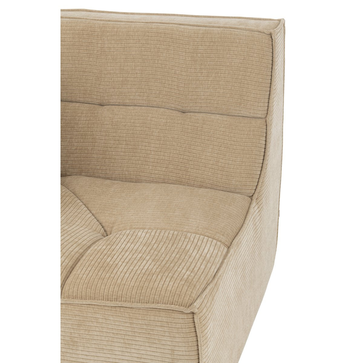 J-Line - HoekFauteuil Grid Populierenhout/Mousse Donker Beige