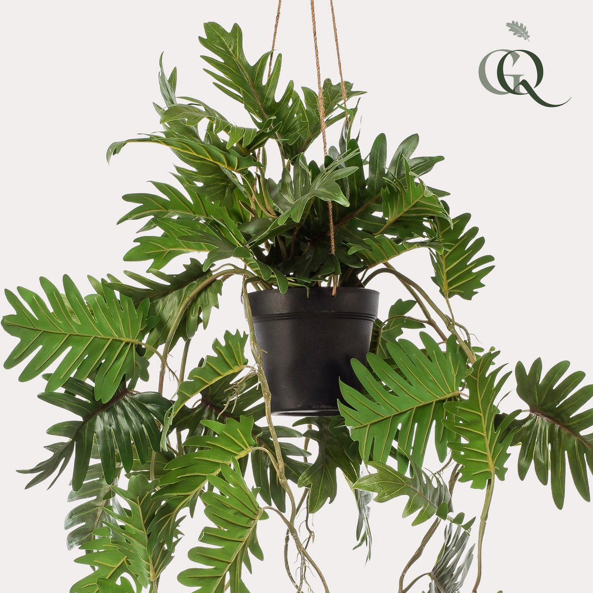 Green BoutiQ - Kunstplant - Philodendron - Klimmende boomliefhebber - 80 cm