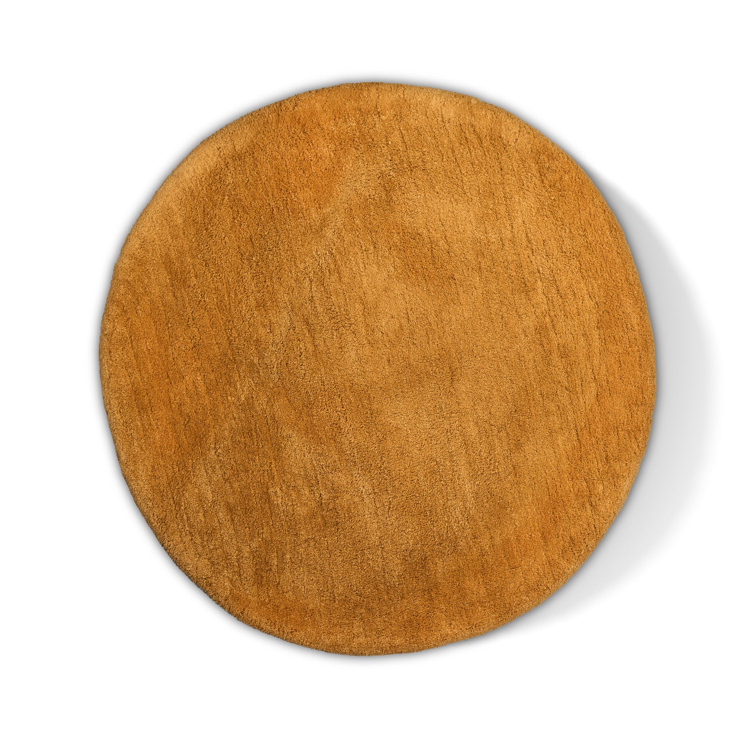 By Javy - Vloerkleed Faye - kleur Gold - rond 160 cm - zachte shaggy