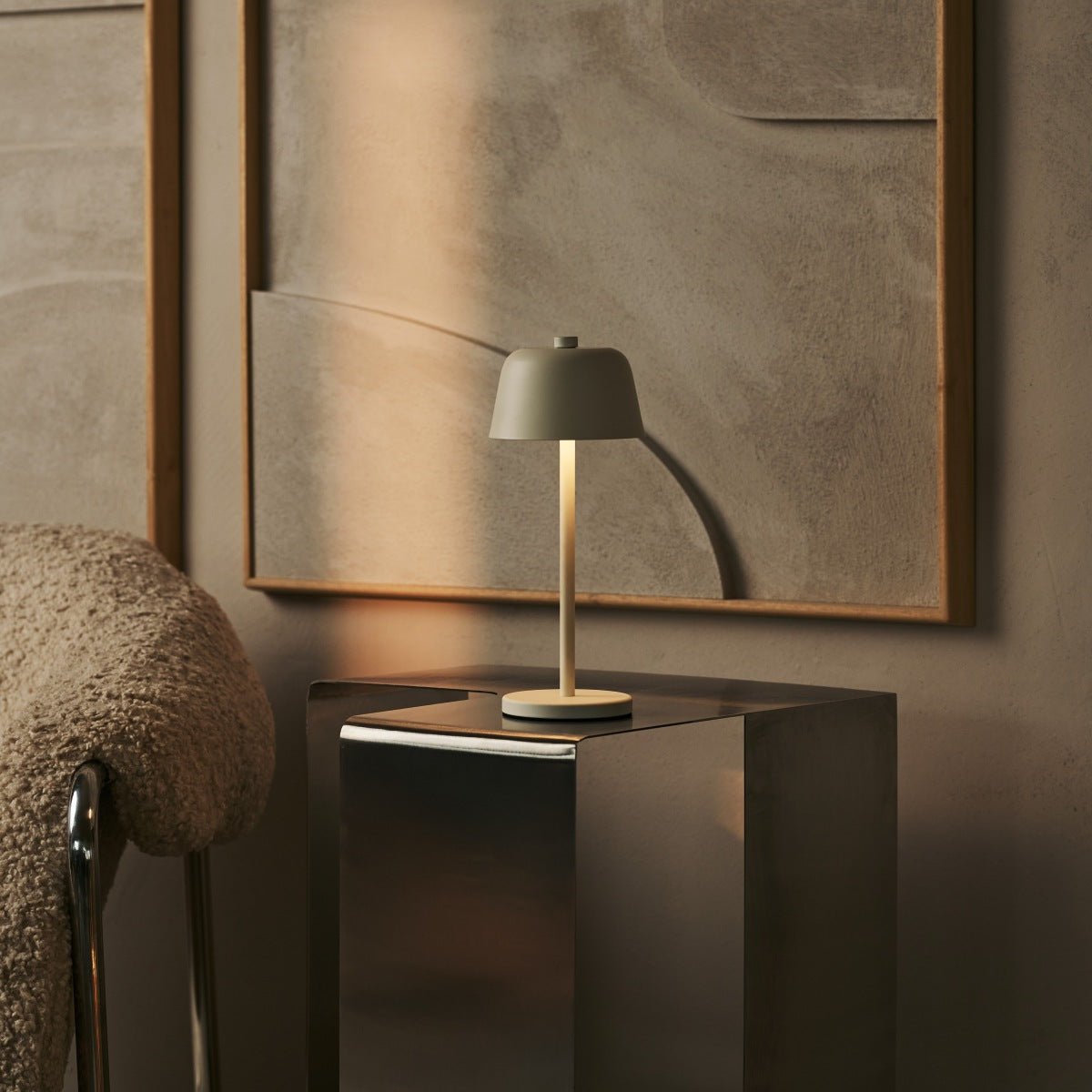 Tavellio-Amsterdam - Anton vanille oplaadbare tafellamp | Stijlvolle en draadloze verlichting