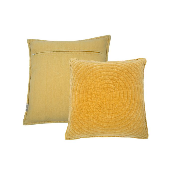 Mrs. Bloom - Fluwelen sierkussen 'Jessica' (45cm x 45cm, Mosterd)