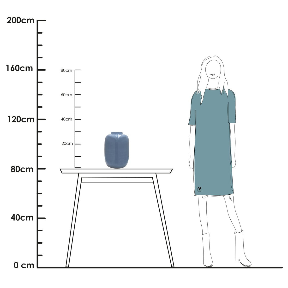 Vase the World - Vaas - Artic Light Blue -Grey