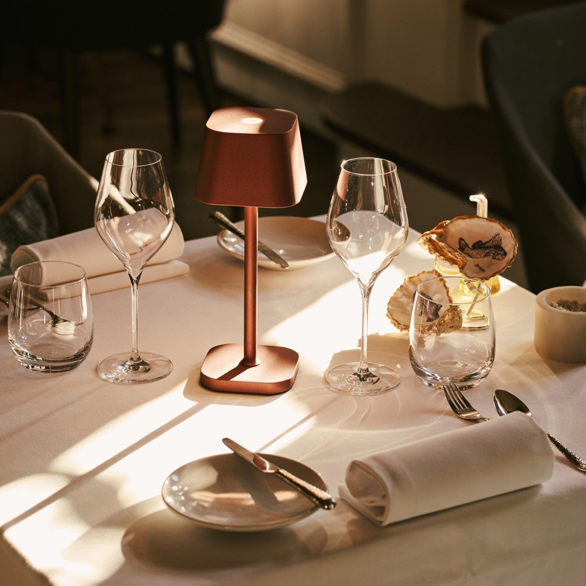 Tavellio-Amsterdam - Ava Bronze - Oplaadbare tafellamp | Stijlvol, draadloos en dimbaar